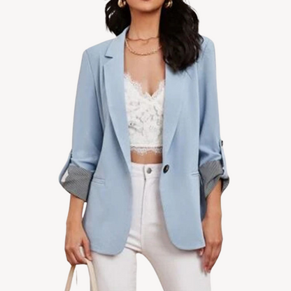 Women's Blazer Jacket – Casual 3/4 Sleeve Transitional Jacket in Modern Style