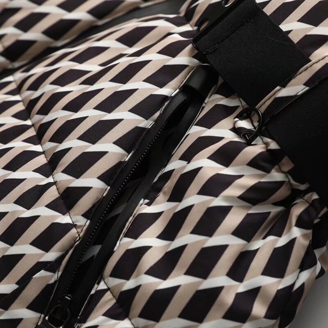 Damen Daunen Steppjacke mit Gürtel – Taillierte Winterjacke