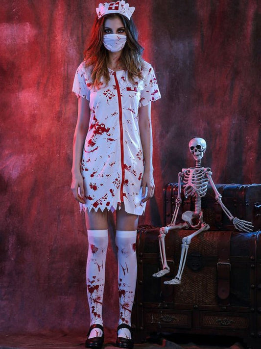 Damen Halloween Kostüm – Blutige Krankenschwester