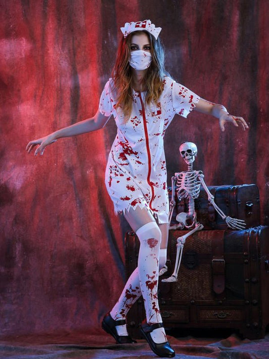 Damen Halloween Kostüm – Blutige Krankenschwester