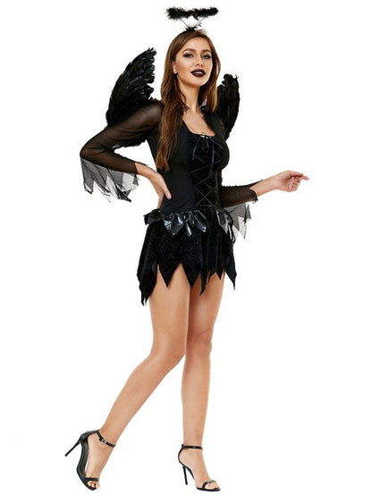 Damen Halloween Kostüm – Dunkler Engel Mini Kleid