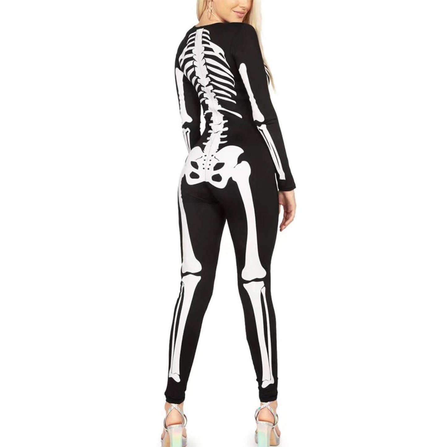 Damen Halloween Kostüm – Kleid mit Skelettdruck