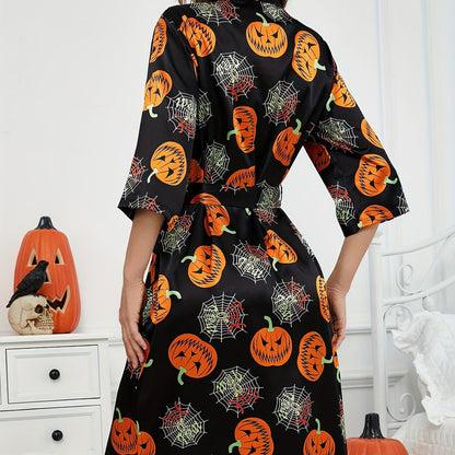 Damen Halloween Kostüm – Kürbis Kimono Robe