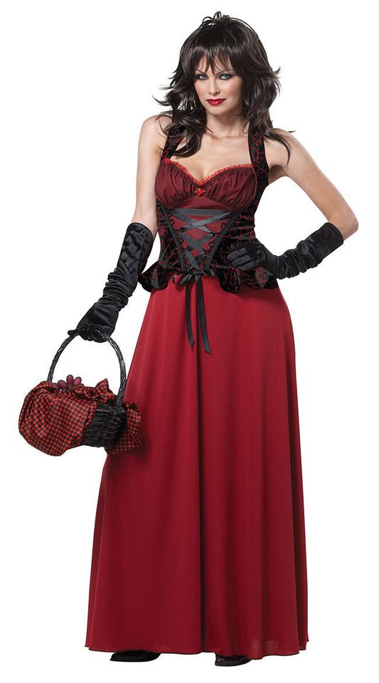 Damen Halloween Kostüm – Märchenhaftes Maxi Kleid mit Umhang