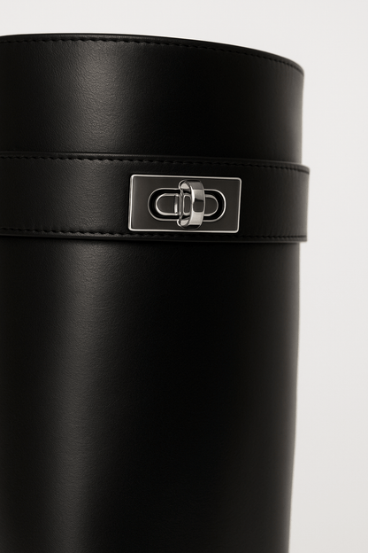 Damen Lederstiefel – Kniehoch mit Shark Lock Detail