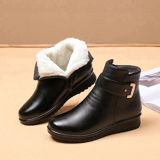 Damen Lederstiefel – Warm Gefüttert mit Wolle für Komfort & Stil