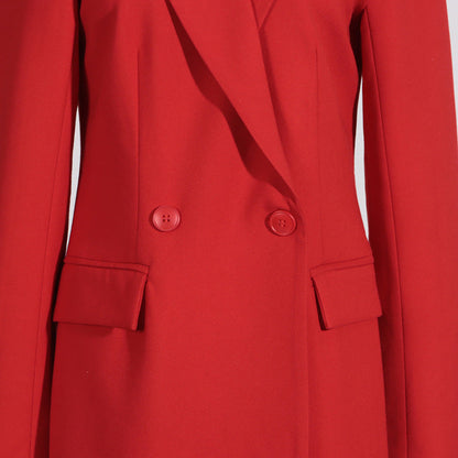 Women's Coat Double-Breasted – Long Winter Coat in Classic Design