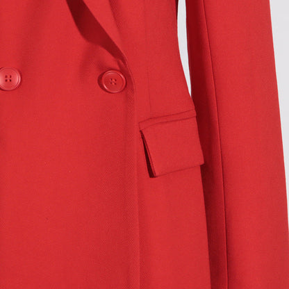 Women's Coat Double-Breasted – Long Winter Coat in Classic Design