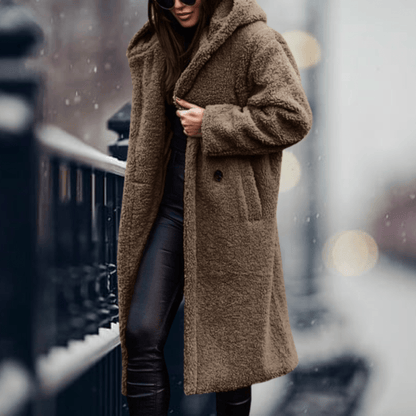 Women's coat with hood – faux fur & elegant winter style