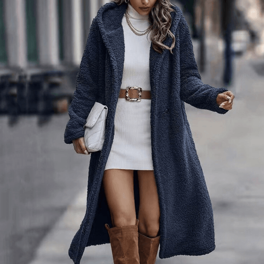 Damen Mantel mit Kapuze – Kunstfell & Eleganter Winterstil