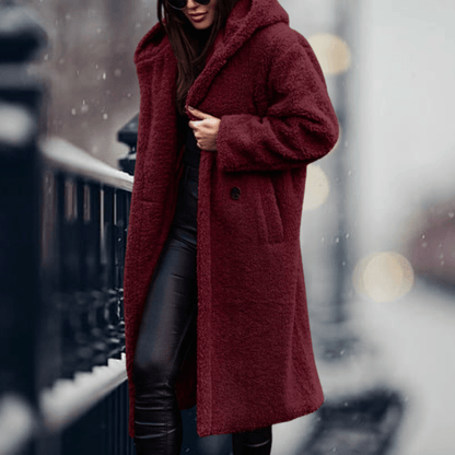 Women's coat with hood – faux fur & elegant winter style