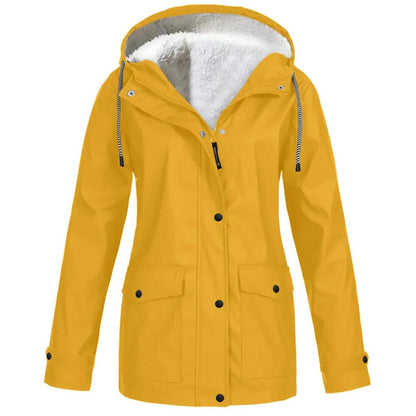 Damen Outdoorjacke mit Kapuze – Wasserdicht, Winddicht & Fleecefutter