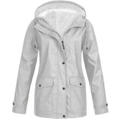 Damen Outdoorjacke mit Kapuze – Wasserdicht, Winddicht & Fleecefutter