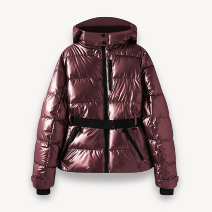 Women's puffer jacket with belt – Warm quilted jacket for winter