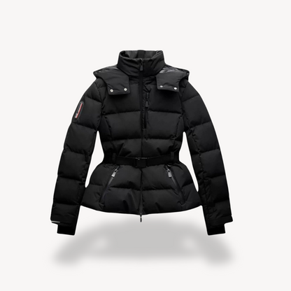 Women's Puffer Jacket – With Belt & Water-Repellent for Winter