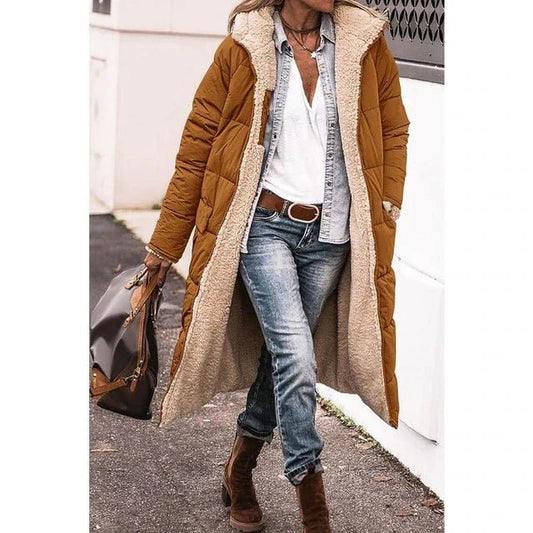 Damen Puffermantel Lang – Warmer Steppmantel für Wintertage