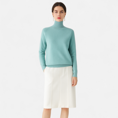 Damen Pullover aus Merinowolle und Kaschmir – Stehkragen