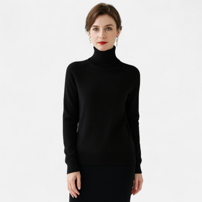 Damen Pullover aus Merinowolle und Kaschmir – Stehkragen