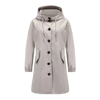 Women's raincoat with hood – waterproof in trench coat style