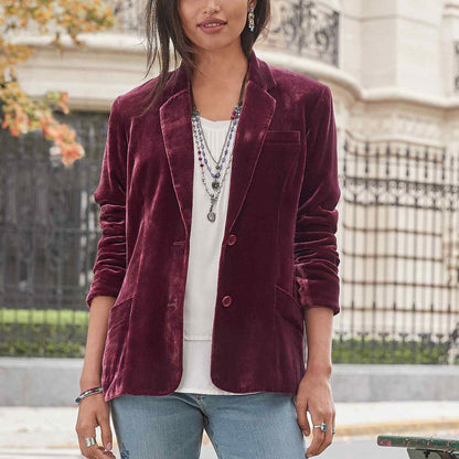 Women's velvet blazer – luxury slim fit jacket for all seasons