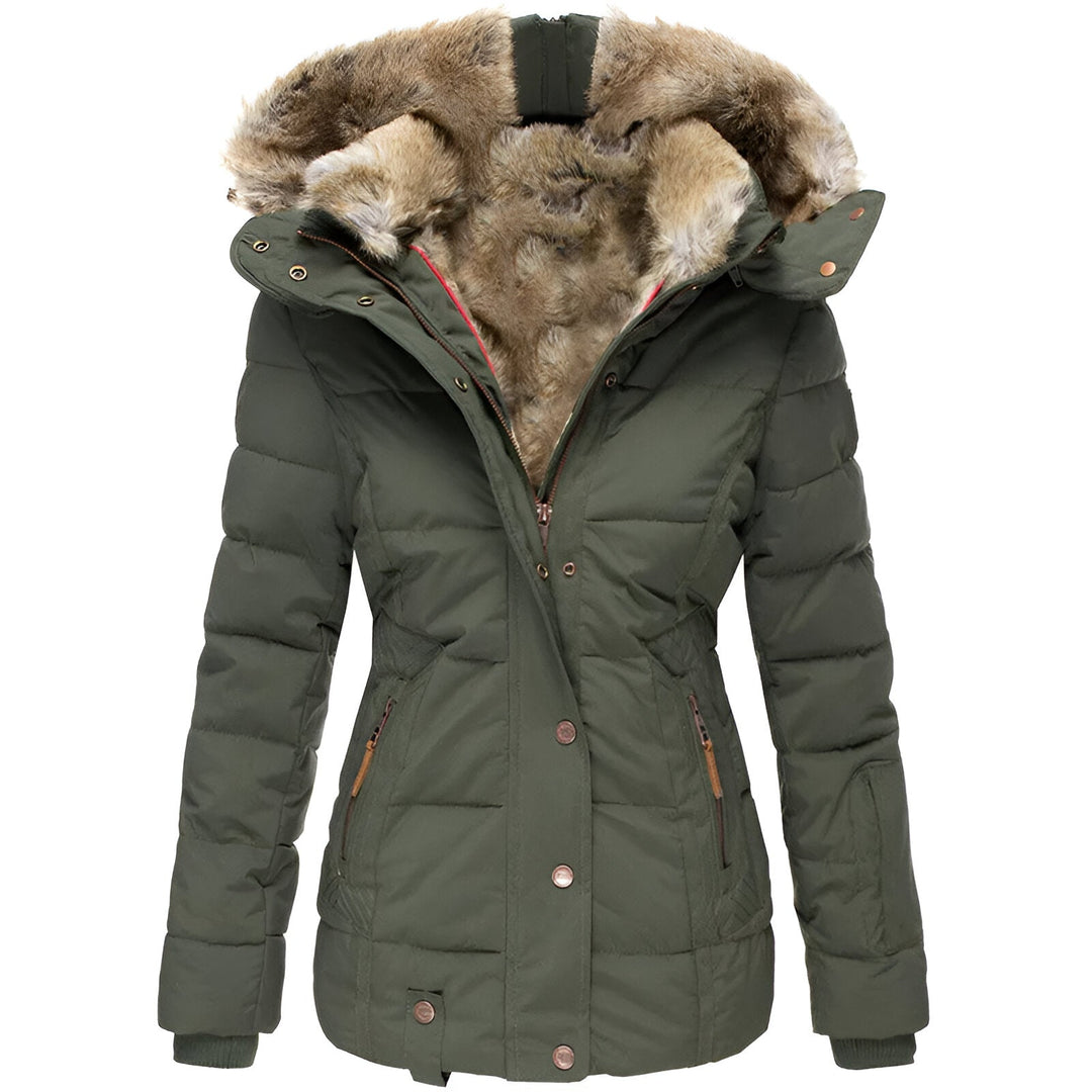 Women's quilted jacket with hood – slim fit design