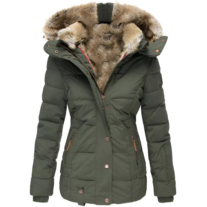 Women's quilted jacket with hood – slim fit design