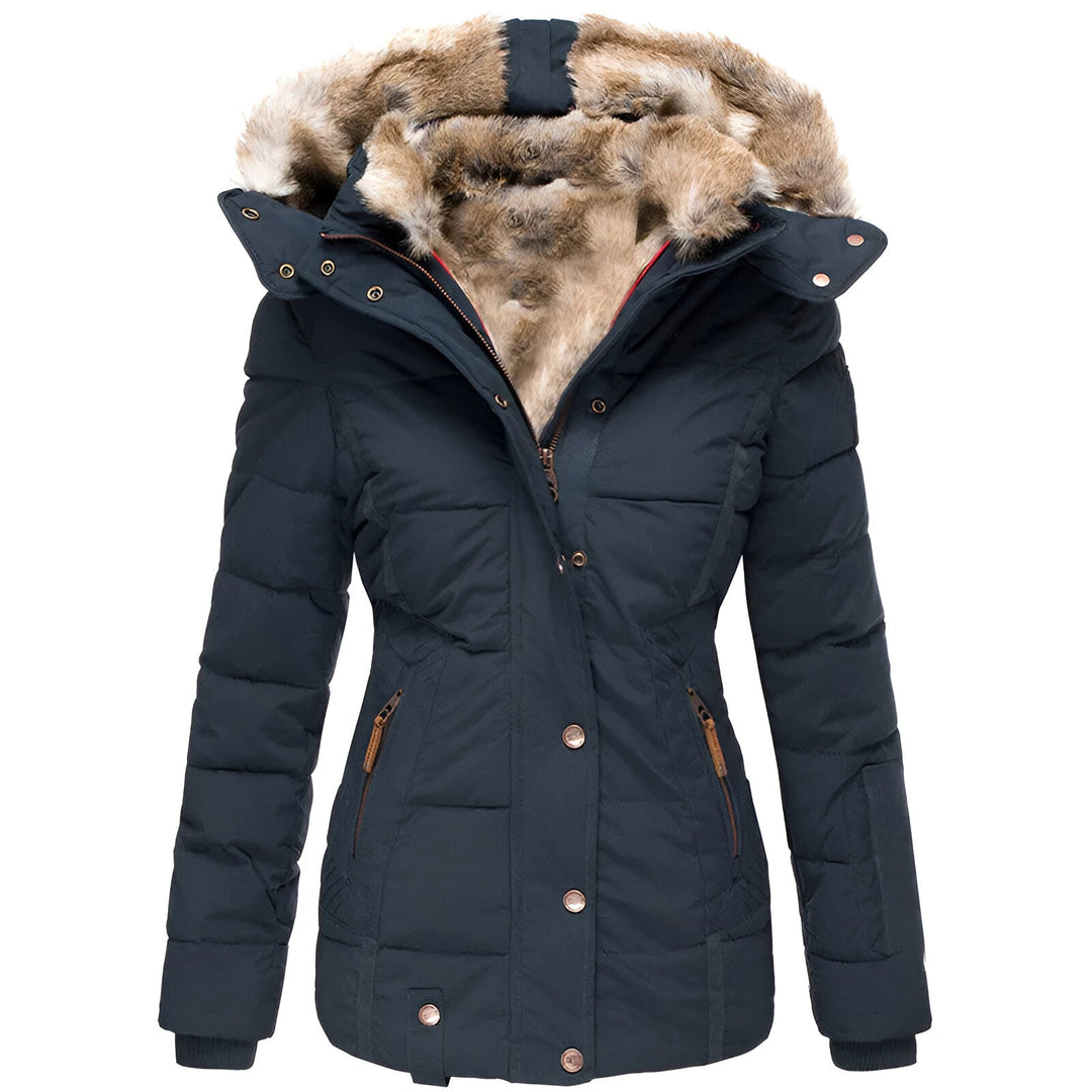 Women's quilted jacket with hood – slim fit design