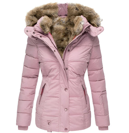 Women's quilted jacket with hood – slim fit design