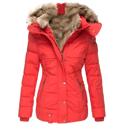 Women's quilted jacket with hood – slim fit design