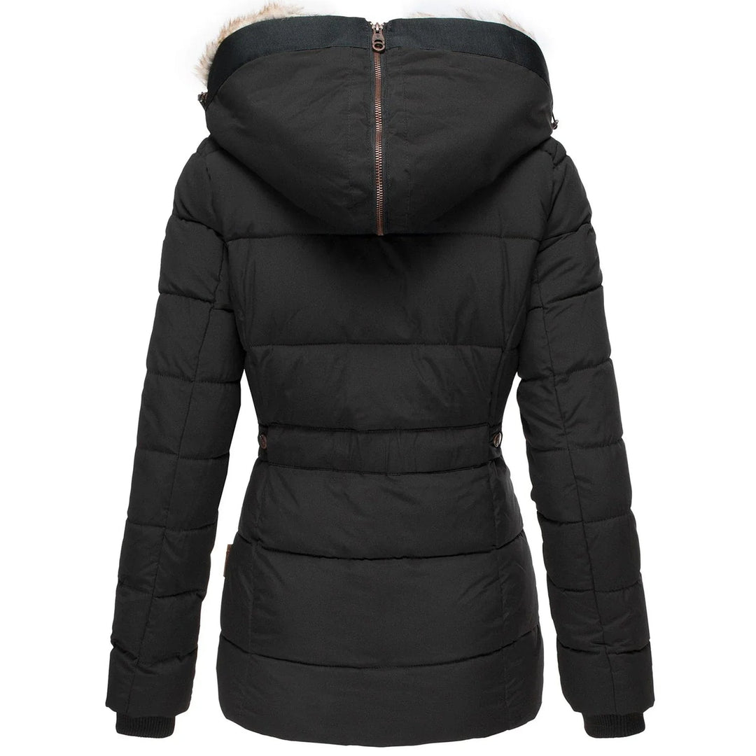 Women's quilted jacket with hood – slim fit design