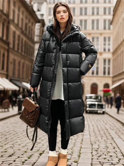 Women's Quilted Coat – Long, Padded Winter Coat in Fashion Style