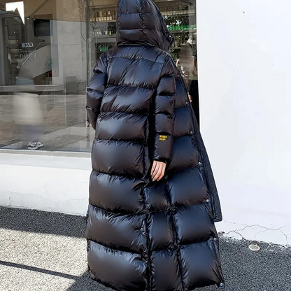 Women's Quilted Coat – Long, Padded Winter Coat in Fashion Style