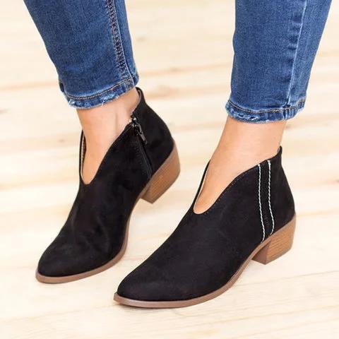 Women's ankle boots V-neck – fashionable & comfortable for all seasons