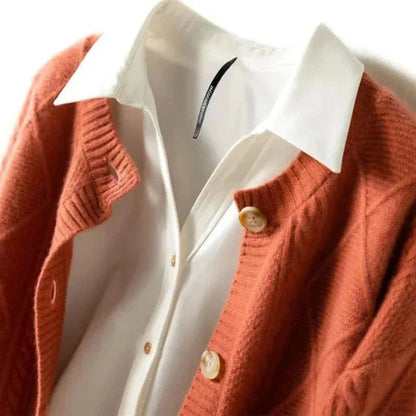 Women's knitted jacket – Classic cardigan made of soft knitwear