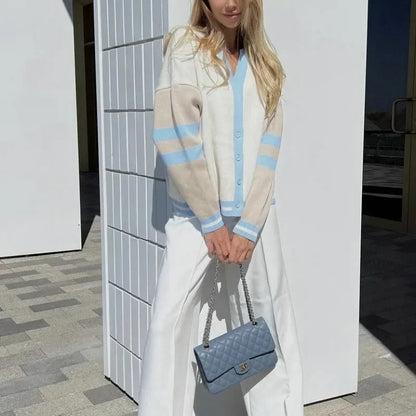 Women's knitted cardigan V-neck – loose cardigan in modern design