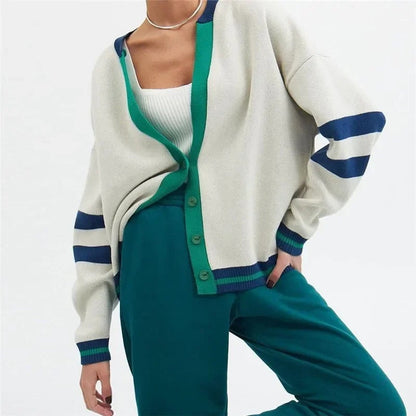Women's knitted cardigan V-neck – loose cardigan in modern design