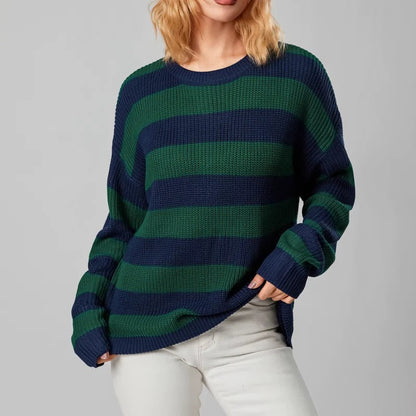 Women's Striped Knit Sweater – Colorful Sweater in Modern Design