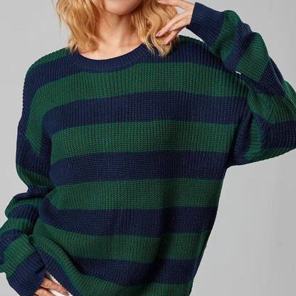 Women's Striped Knit Sweater – Colorful Sweater in Modern Design