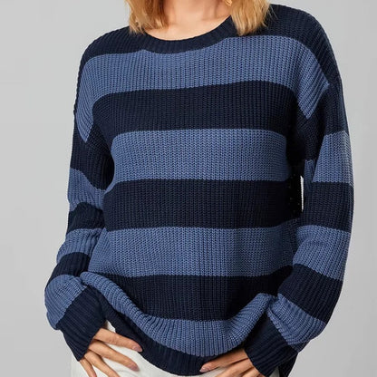 Women's Striped Knit Sweater – Colorful Sweater in Modern Design