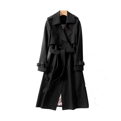 Women's Double-Breasted Trench Coat – Classic Transitional Coat Elegant
