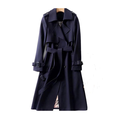 Women's Double-Breasted Trench Coat – Classic Transitional Coat Elegant