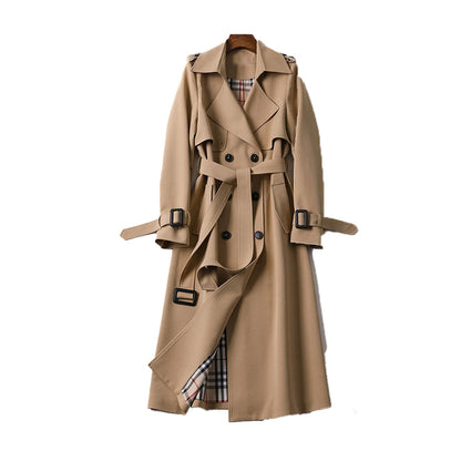 Women's Double-Breasted Trench Coat – Classic Transitional Coat Elegant