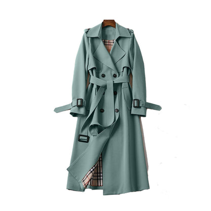 Women's Double-Breasted Trench Coat – Classic Transitional Coat Elegant