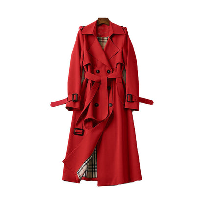 Women's Double-Breasted Trench Coat – Classic Transitional Coat Elegant