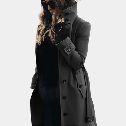 Women's Trench Coat – Elegant & Warm with Collar