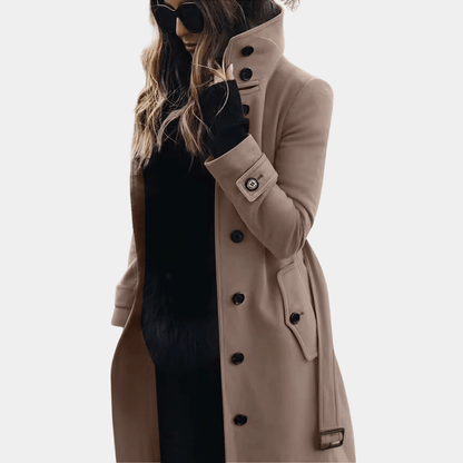 Women's Trench Coat – Elegant & Warm with Collar
