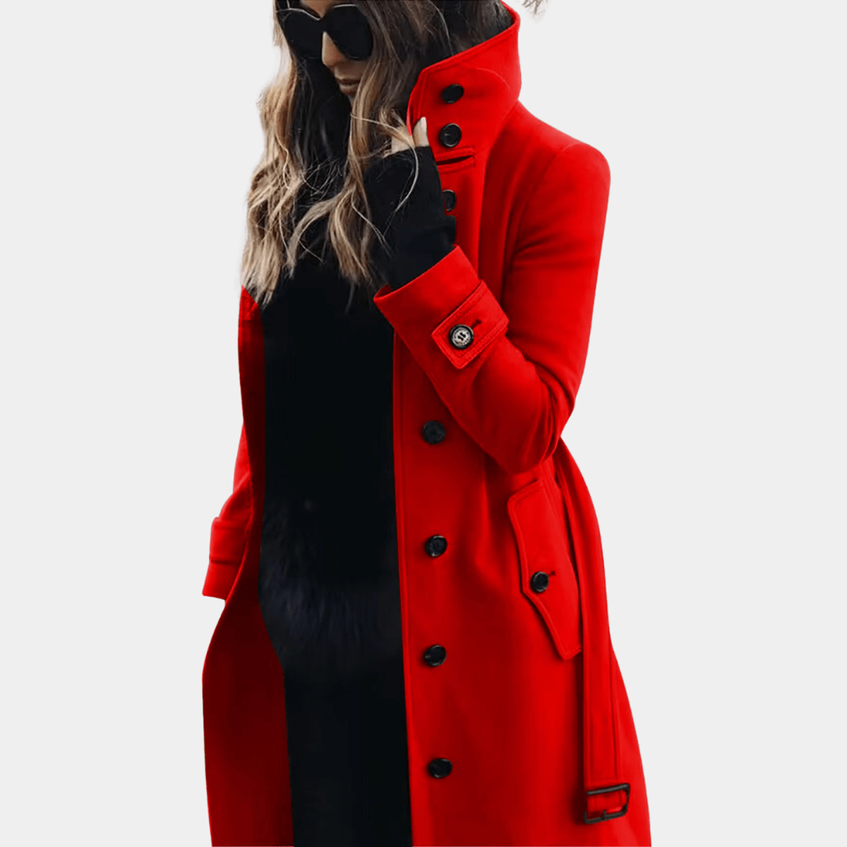 Damen Trenchcoat – Elegant & Warm mit Kragen