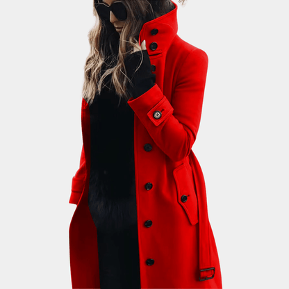 Women's Trench Coat – Elegant & Warm with Collar