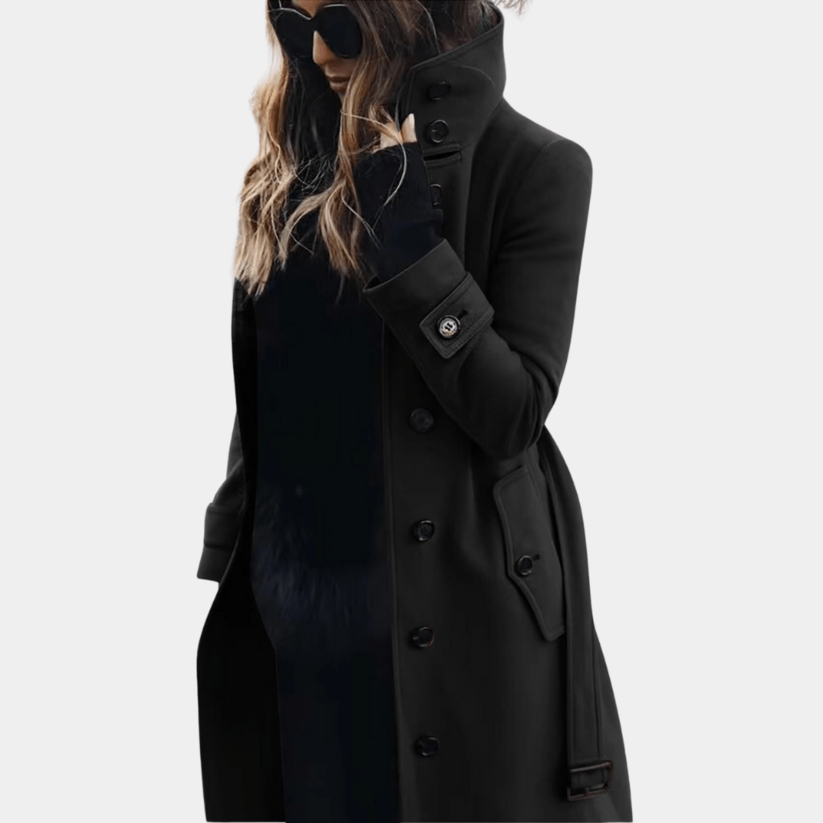 Damen Trenchcoat – Elegant & Warm mit Kragen