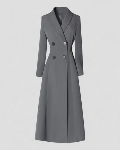 Women's Long Trench Coat – Tailored Elegant Coat with Buttons